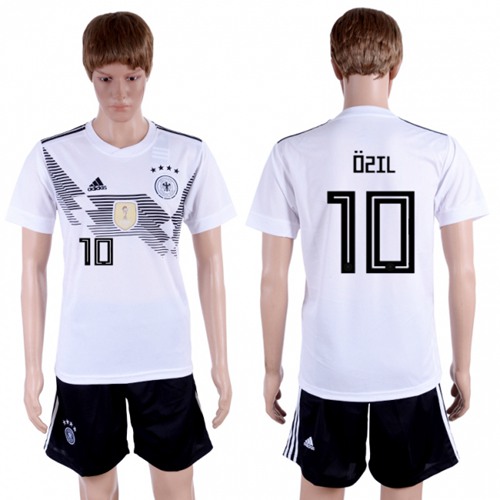 Germany #10 Ozil White Home Soccer Country Jersey - Click Image to Close
